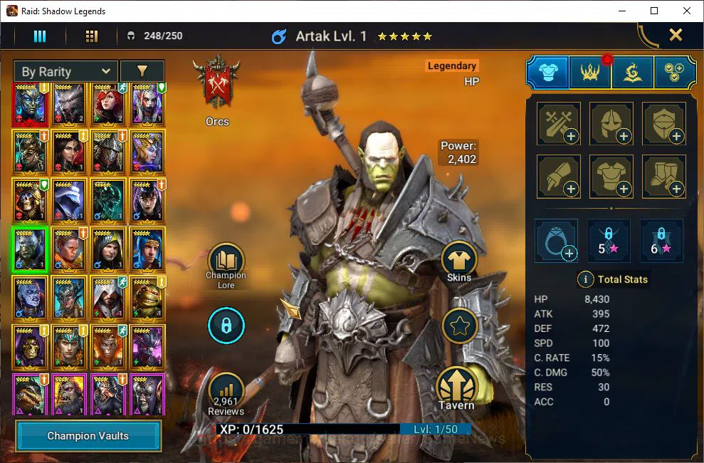Raid: Shadow Legends Accounts Mid-Game Lv9 836K Power|1 Mythic(ArachoMoon)+23 8
