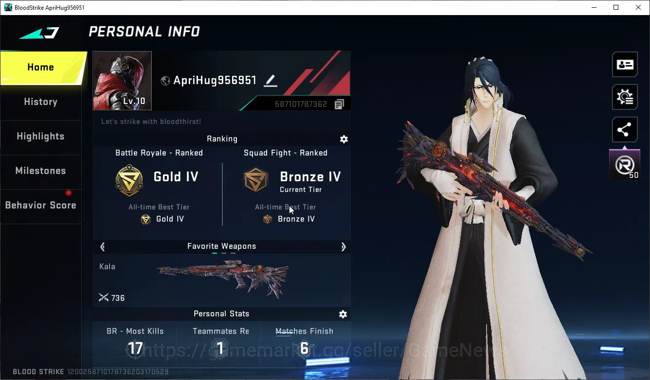 Blood Strike Accounts ASIA|1 ETERNAL KALA-Requiem +Collab BLEACH Ethan-B image 2