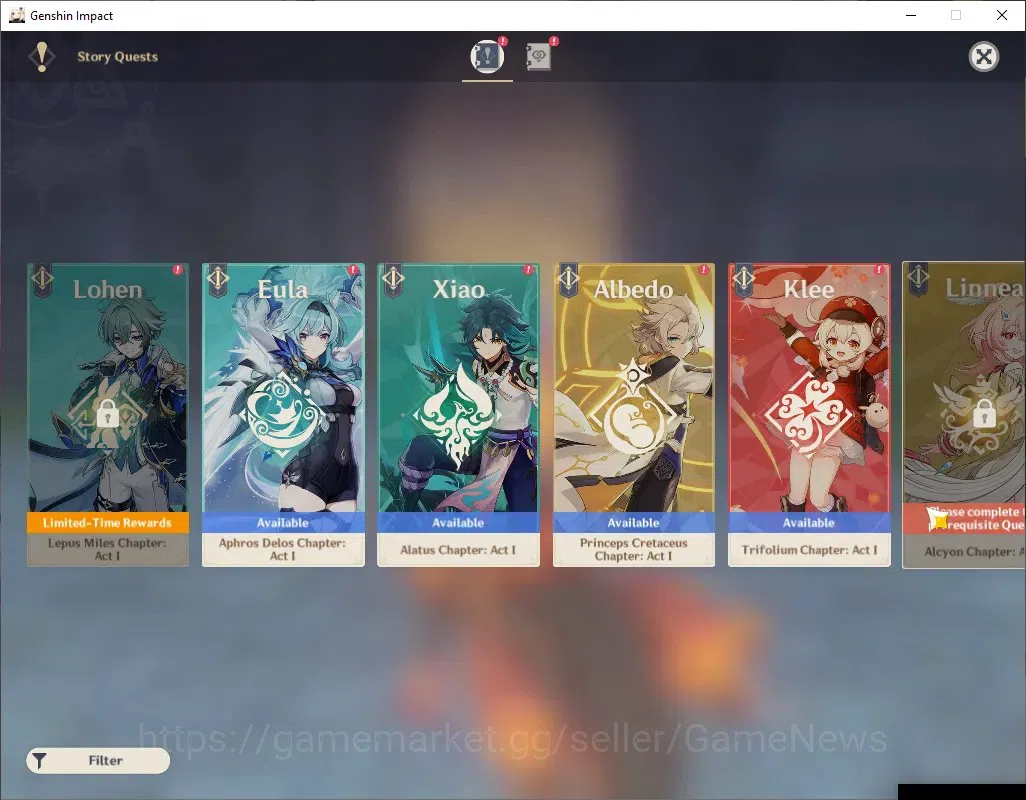 Genshin Impact Accounts Others ASIA|AR 40|3 Limited + 1 (*5 Weapon)|Citlali C1,Mavuika,Yelan|Bloodsoaked Ruins|Mc 14