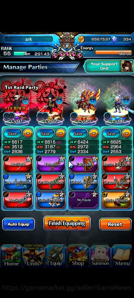 Grand Summoners Accounts Starter Global|Rank 55|5 Ascend|Emiya Shirou,Miracle Isliid,Summer Illya,Miyu,Saber Alter|Lpot 3