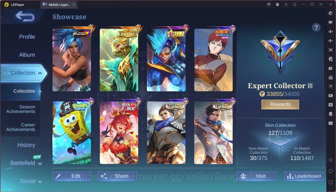 Mobile Legends: Bang Bang Accounts Global|Skin 127|Expert|KOF Karina|Prime Granger|5- image 2