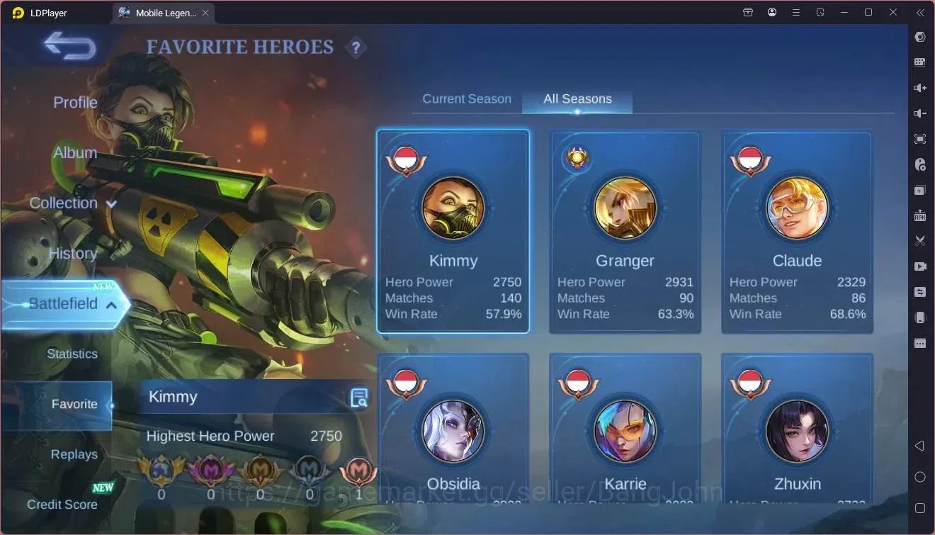 Mobile Legends: Bang Bang Accounts Global|Skin 127|Expert|KOF Karina|Prime Granger|5- image 4