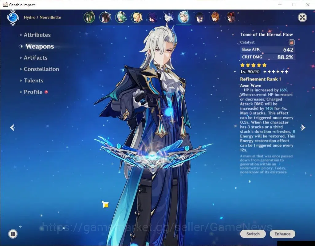 Genshin Impact Accounts Asia|AR 58|13 Limit +9(*5WEP)|(Neuvilette,Hutao)+S image 3