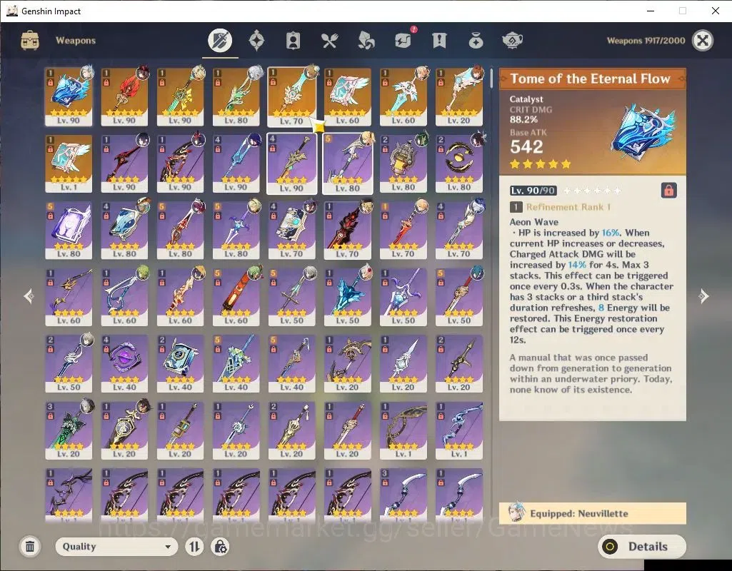 Genshin Impact Accounts Asia|AR 58|13 Limit +9(*5WEP)|(Neuvilette,Hutao)+S image 5