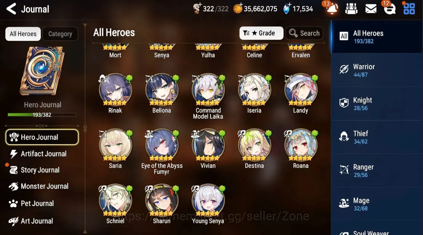Epic Seven Accounts Global|12ML (Moon Luna, SE Celine, LQC, Ruele, Arb image 5