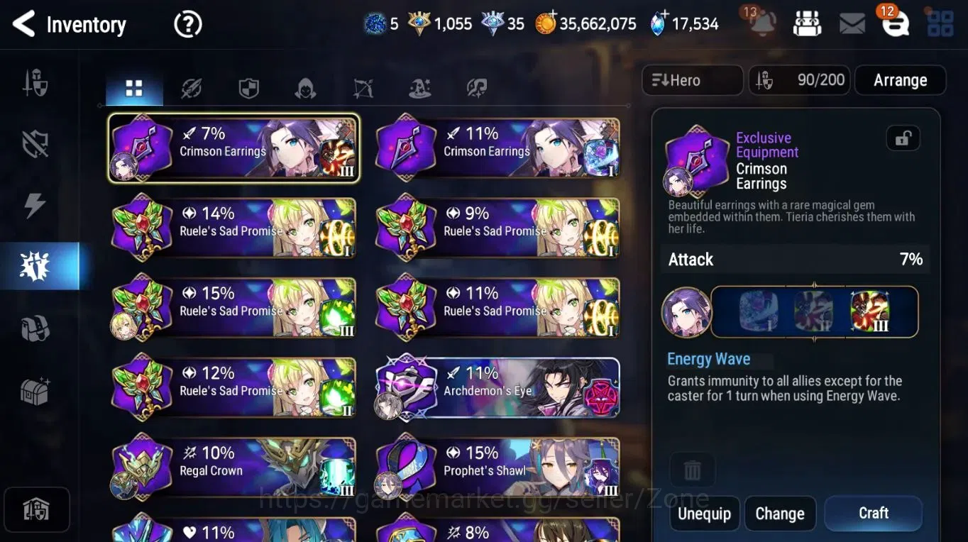 Epic Seven Accounts Global|12ML (Moon Luna, SE Celine, LQC, Ruele, Arb image 9