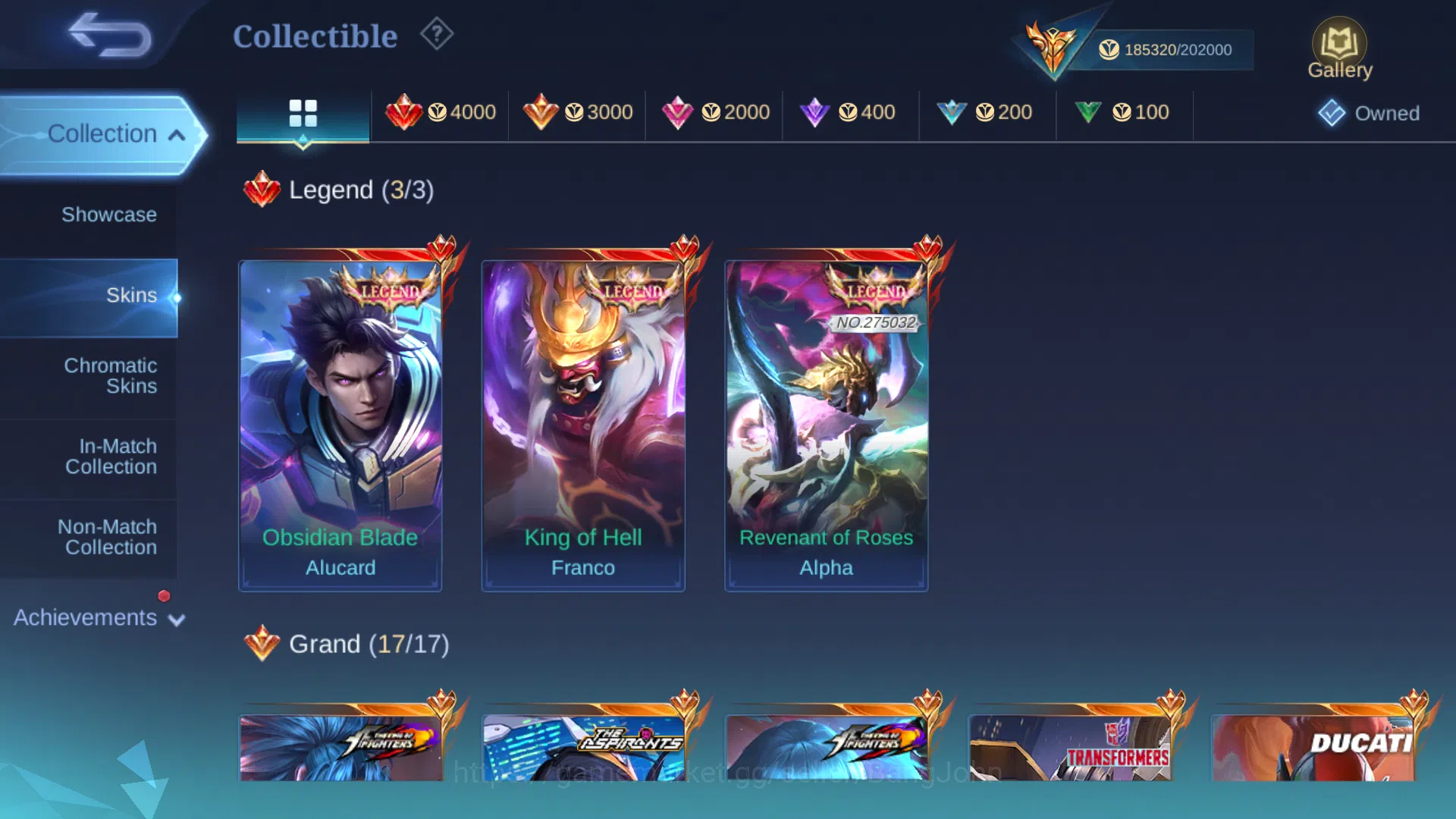 Mobile Legends: Bang Bang Accounts Hero 131 | Skin 482 | 3 Legend Alpha Franco Alucar image 3