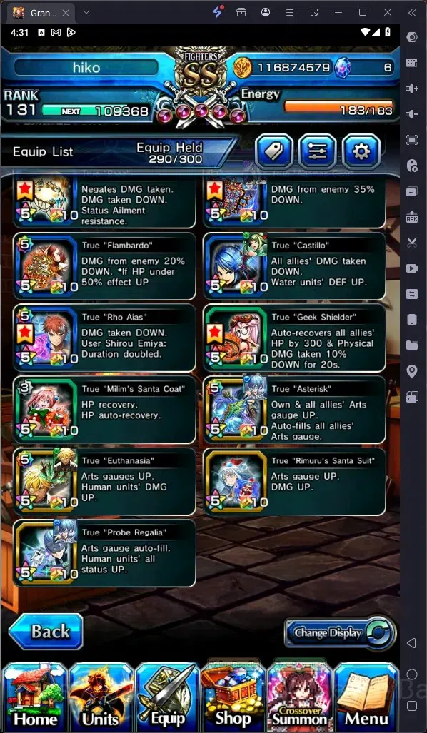 Grand Summoners Accounts Global|Rank 131|Summer Miyu Lv120,Saitpo Hajime Lv image 14