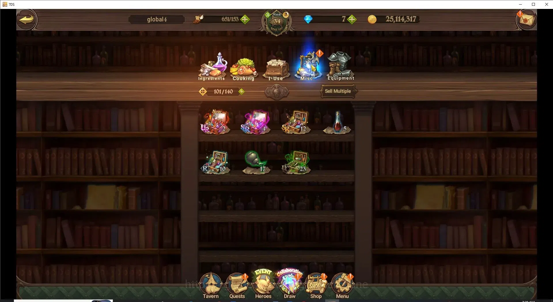 The Seven Deadly Sins: Grand Cross Accounts Endgame Global|1,5M CC|187 LS|1 LR+5 UR+Full Collab Gachiakuta|Elizabeth,Nemesis 15