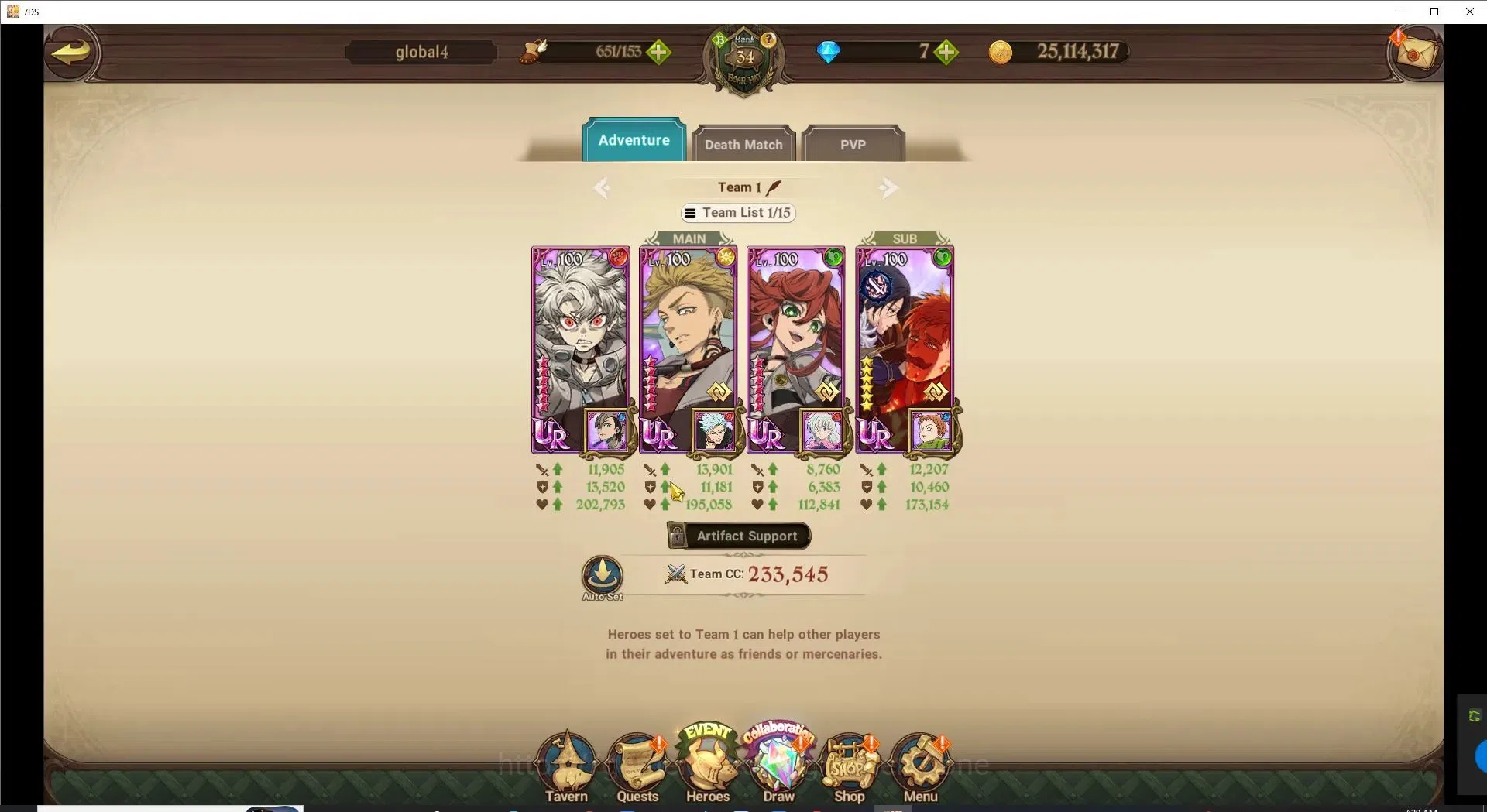 The Seven Deadly Sins: Grand Cross Accounts Endgame Global|1,5M CC|187 LS|1 LR+5 UR+Full Collab Gachiakuta|Elizabeth,Nemesis 7