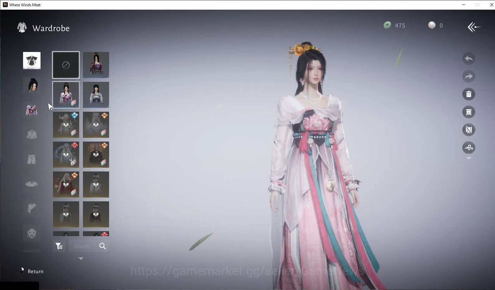 Where Winds Meet Accounts GLOBAL|Lv 5|Starter|GS 3671|1 Harmonic Core|Nameless Sword + Panacea Fan|Low Explore|Female 13