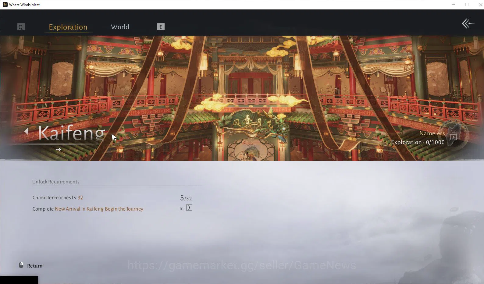 Where Winds Meet Accounts GLOBAL|Lv 5|Starter|GS 3671|1 Harmonic Core|Nameless Sword + Panacea Fan|Low Explore|Female 15