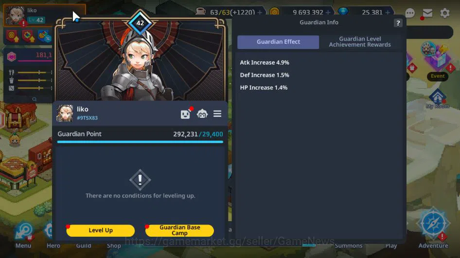 Guardian Tales Accounts [ASIA] Lv 42 25K Gem | (AA72 Grade 6 Myth EXWP,Miy image 1