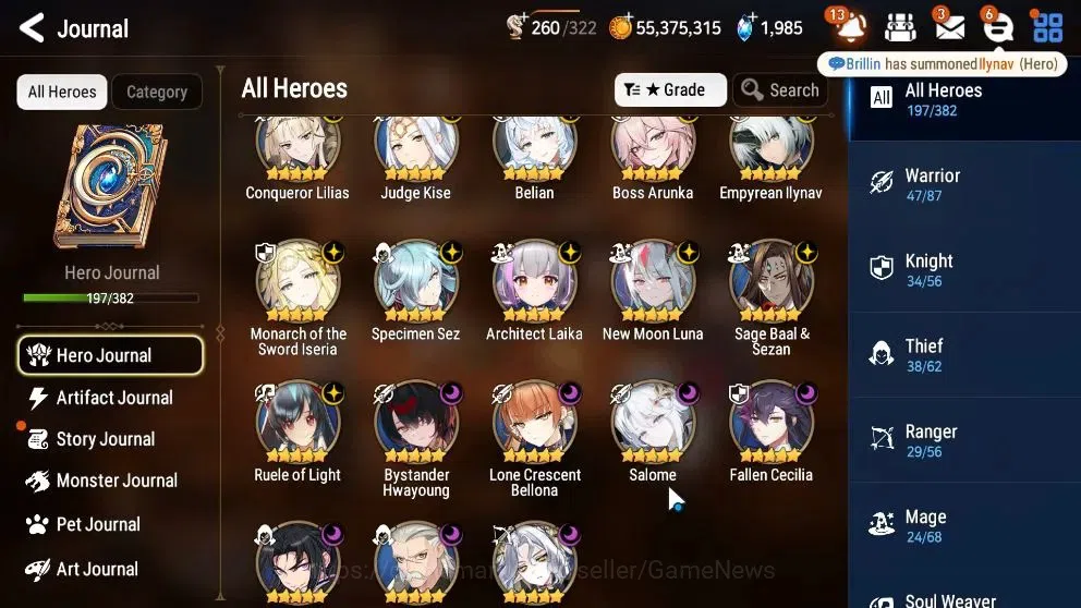 Epic Seven Accounts High-End GLOBAL UnVerif|18 ML(Monarch Iseria,Salome,BArunka,etc)+Ab Fumyr,Setsuka,Rinak,etc|AUTO W|2K 6