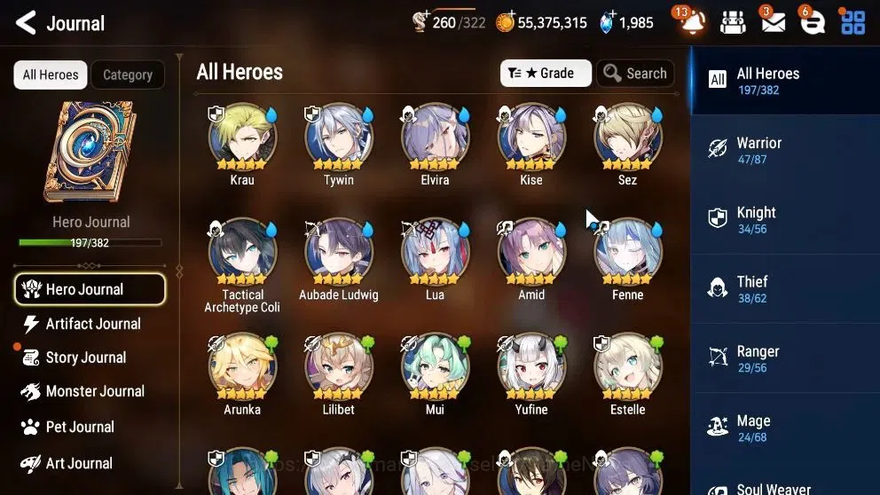 Epic Seven Accounts High-End GLOBAL UnVerif|18 ML(Monarch Iseria,Salome,BArunka,etc)+Ab Fumyr,Setsuka,Rinak,etc|AUTO W|2K 8