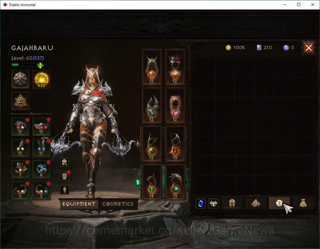 Diablo Immortal Accounts Mid-Tier SEA-Verathiel|Lv60(537)|Demon Hunter|35k CR|Reso 420|Paragon Maledictor|Inferno II|Hell Lv 8