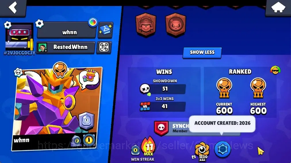 Brawl Stars Accounts 1214 Trophy|Family Acc|3,3K Bling|22 Brawlers 2 Ma image 3