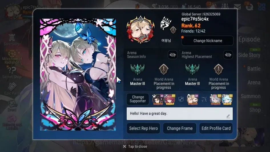 Epic Seven Accounts GLOBAL Unverif|NewEra|13 ML(Rhiana&Luciela,Notos,B image 2