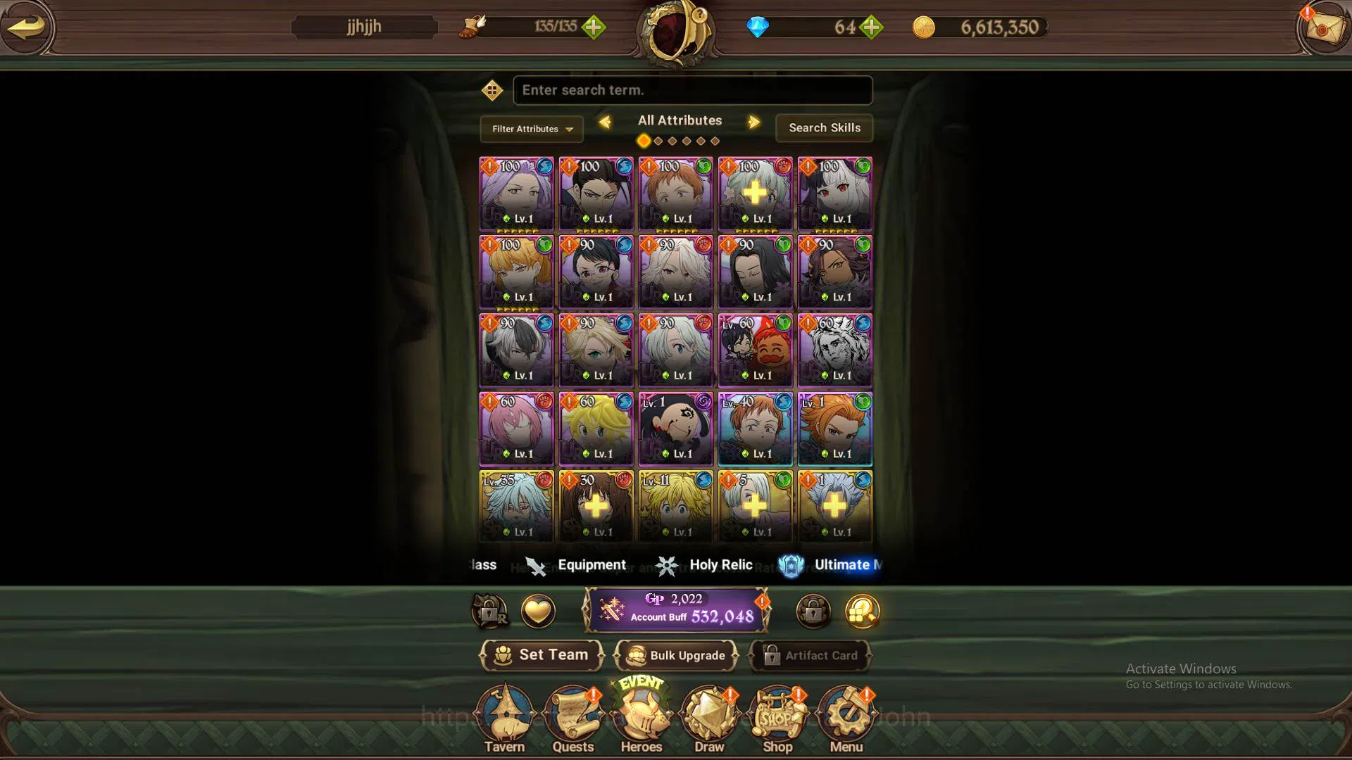 The Seven Deadly Sins: Grand Cross Accounts GLOBAL|532K CC|5 UR Meresca, Thor, Gowther, DKM, O image 4