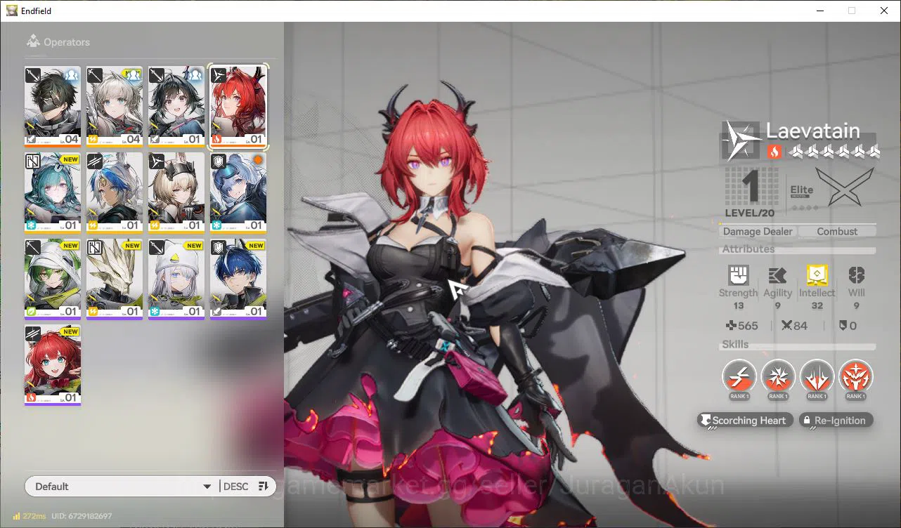 Arknights: Endfield Accounts NA/EU LVL2 |Day2 Login|MetaSSR Solo Laevatain + 6SR Character|Male MC|Log Gryplink|Take 12