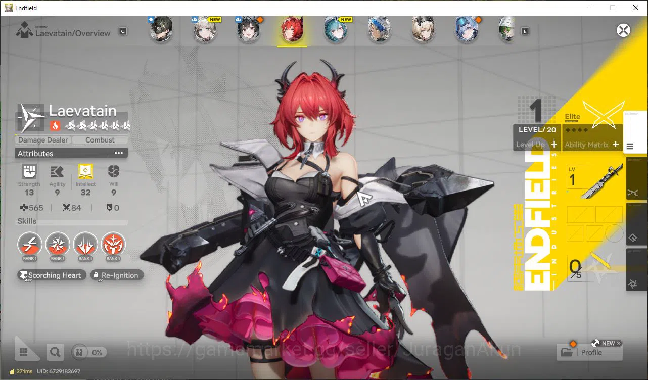 Arknights: Endfield Accounts NA/EU LVL2 |Day2 Login|MetaSSR Solo Laevatain + 6SR Character|Male MC|Log Gryplink|Take 7
