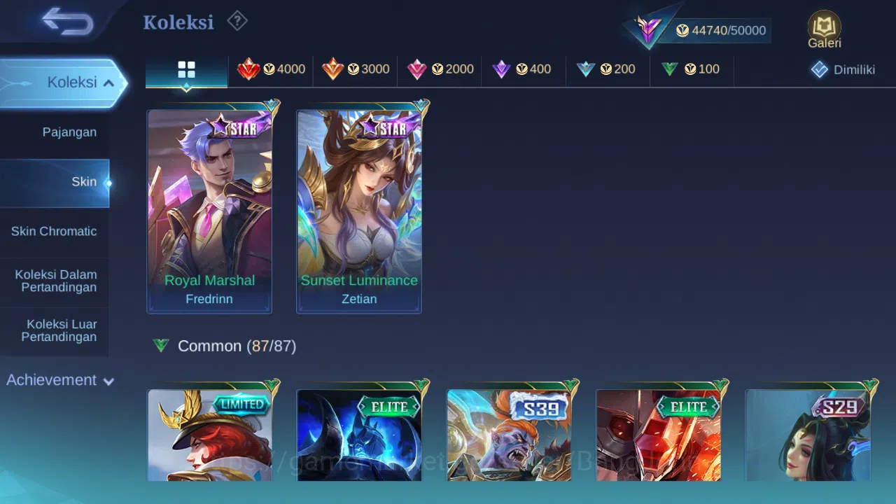 Mobile Legends: Bang Bang Accounts Hero 100 Skin 173 | Prime Granger | KOF Karina | Z image 12