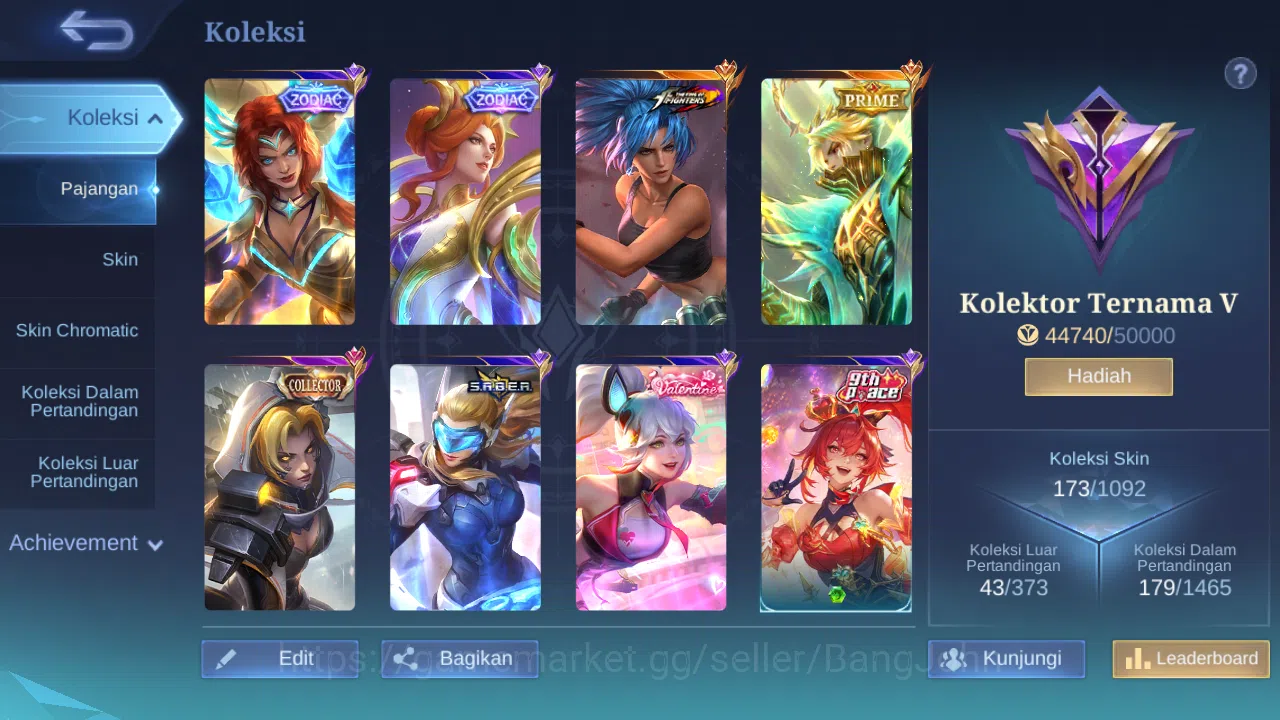 Mobile Legends: Bang Bang Accounts Hero 100 Skin 173 | Prime Granger | KOF Karina | Z image 13