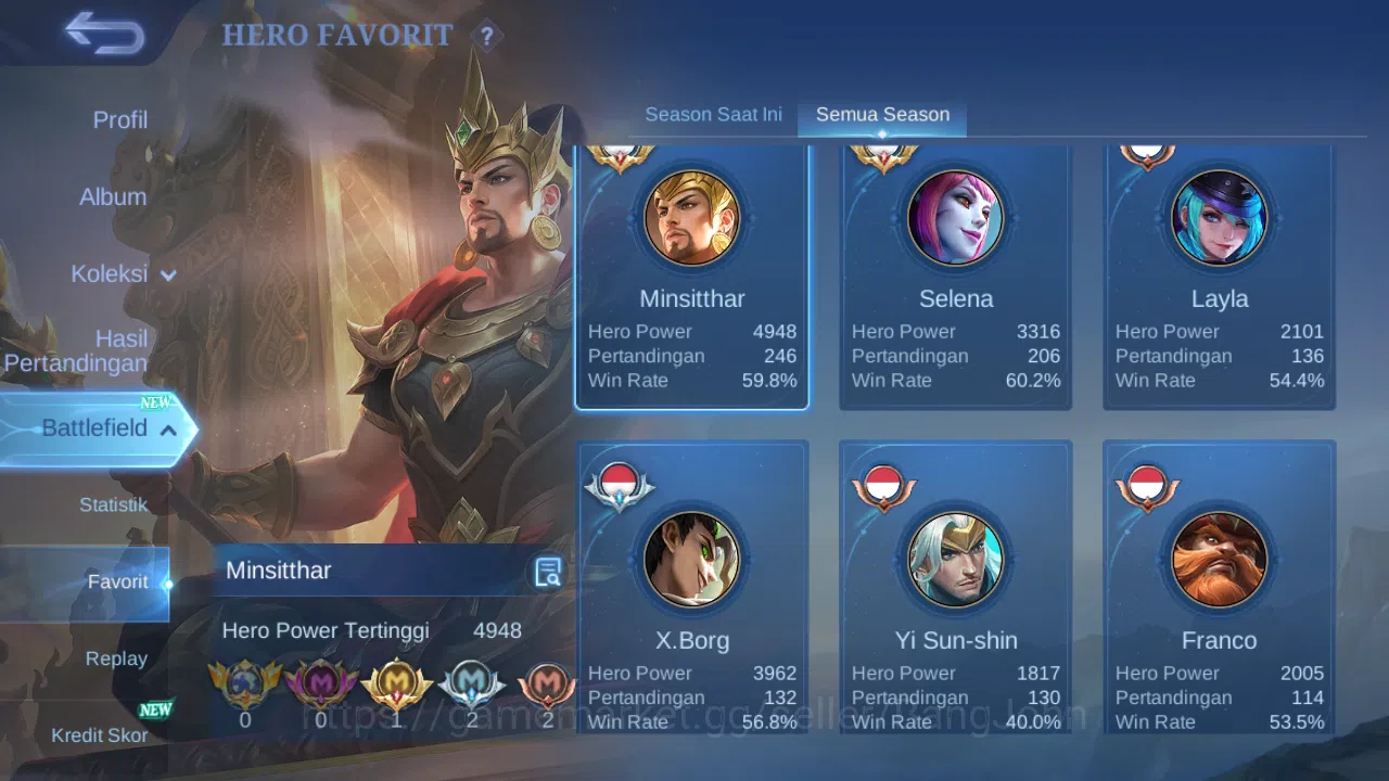 Mobile Legends: Bang Bang Accounts Hero 100 Skin 173 | Prime Granger | KOF Karina | Z image 18