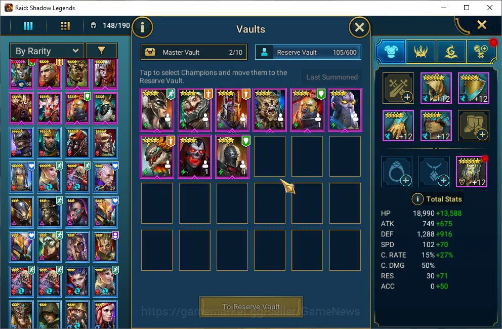 Raid: Shadow Legends Accounts Lv48 570K Power|23 Legendary(Xenomorph,Ninja,MaSha image 10