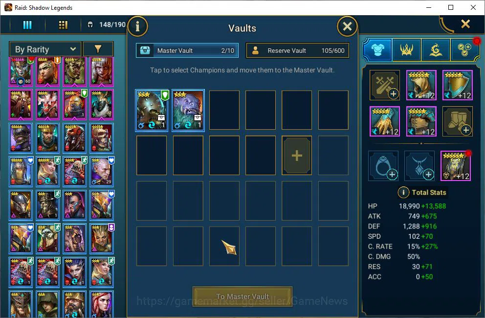 Raid: Shadow Legends Accounts Lv48 570K Power|23 Legendary(Xenomorph,Ninja,MaSha image 5
