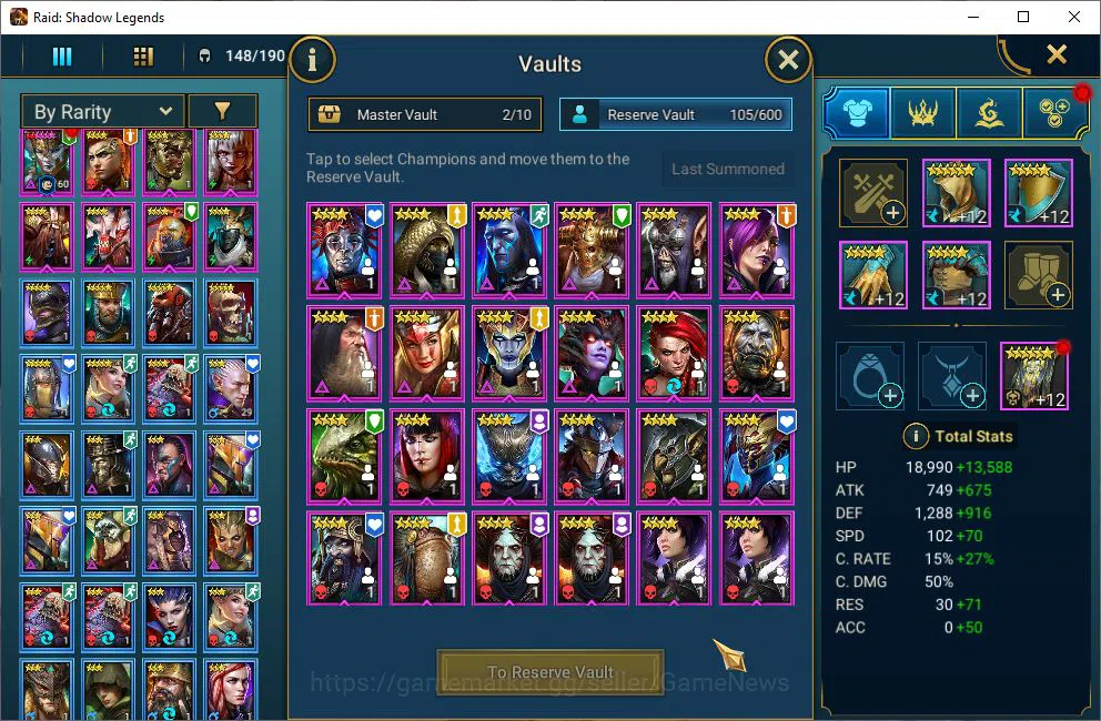 Raid: Shadow Legends Accounts Lv48 570K Power|23 Legendary(Xenomorph,Ninja,MaSha image 6