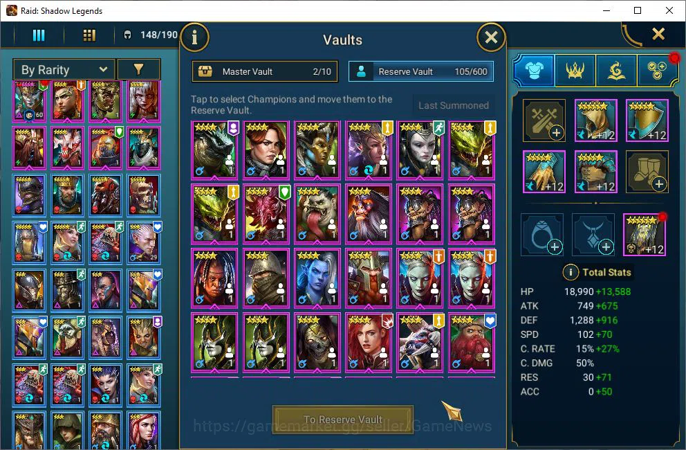 Raid: Shadow Legends Accounts Lv48 570K Power|23 Legendary(Xenomorph,Ninja,MaSha image 8