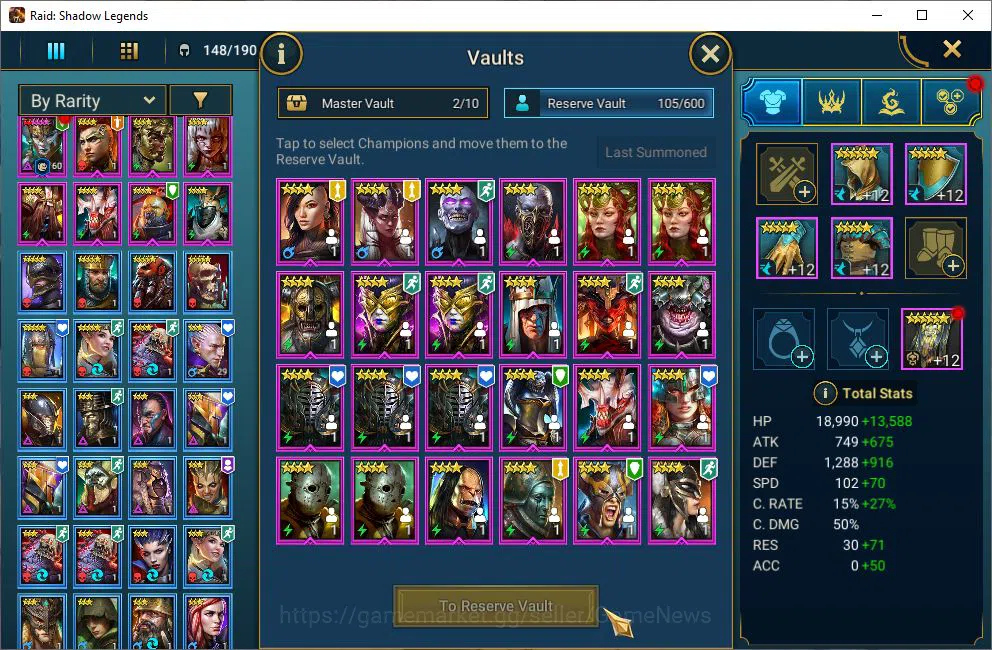 Raid: Shadow Legends Accounts Lv48 570K Power|23 Legendary(Xenomorph,Ninja,MaSha image 9