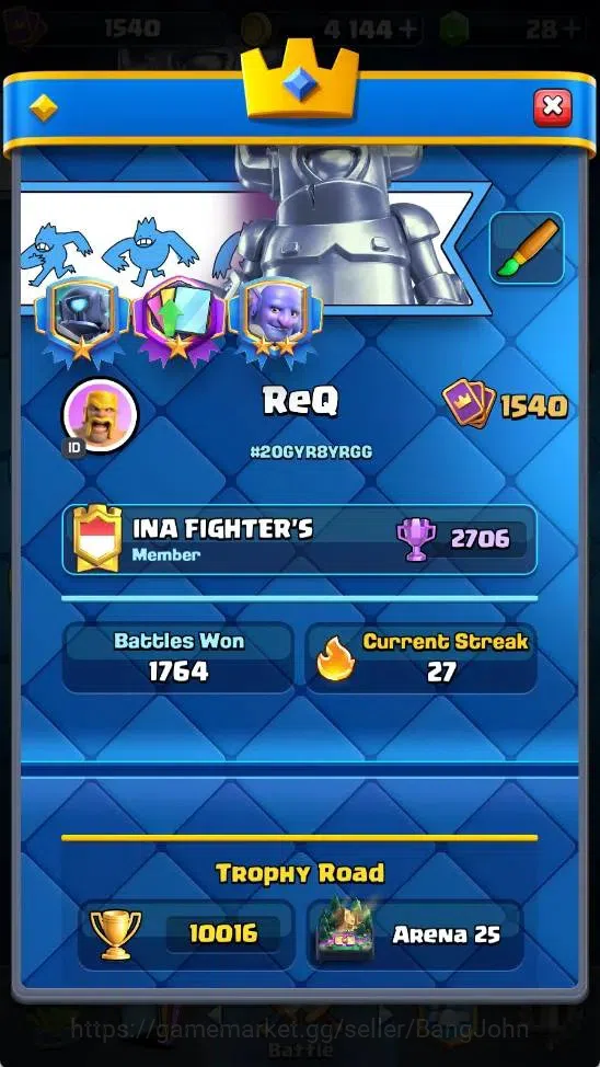 Clash Royale Accounts Mobile |KTL 14|Trophy 10016|6 Heroes|8 Evo|8 Champ image 2