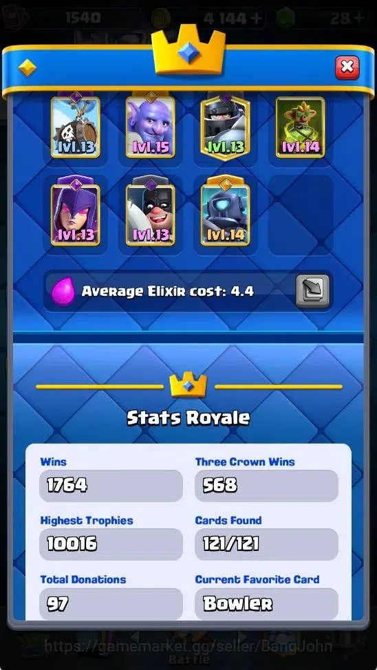 Clash Royale Accounts Mobile |KTL 14|Trophy 10016|6 Heroes|8 Evo|8 Champ image 3