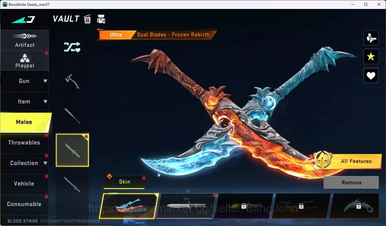 Blood Strike Accounts ASIA |Ultra Dual Blades - Frozen Rebirth|2 Collab image 18