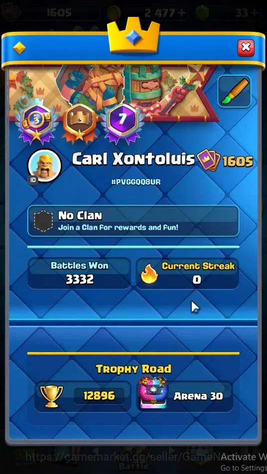 Clash Royale Accounts Lv 1605|Trophy 1286|KTL 15|Card 121|8 Max|4 Hero 1 image 2