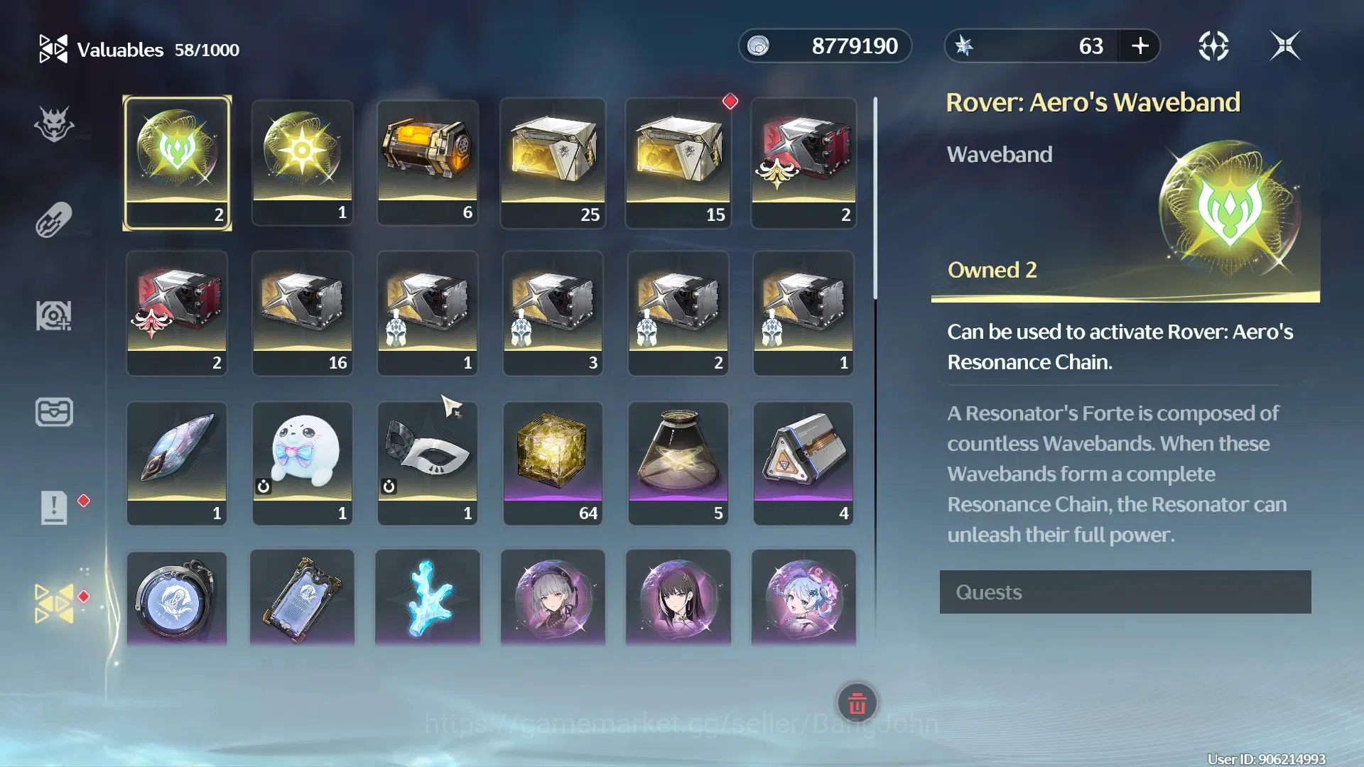 Wuthering Waves Accounts SEA |UL 60 Mid-Game | Rank 6 | Shorekeeper L80, Ca image 11