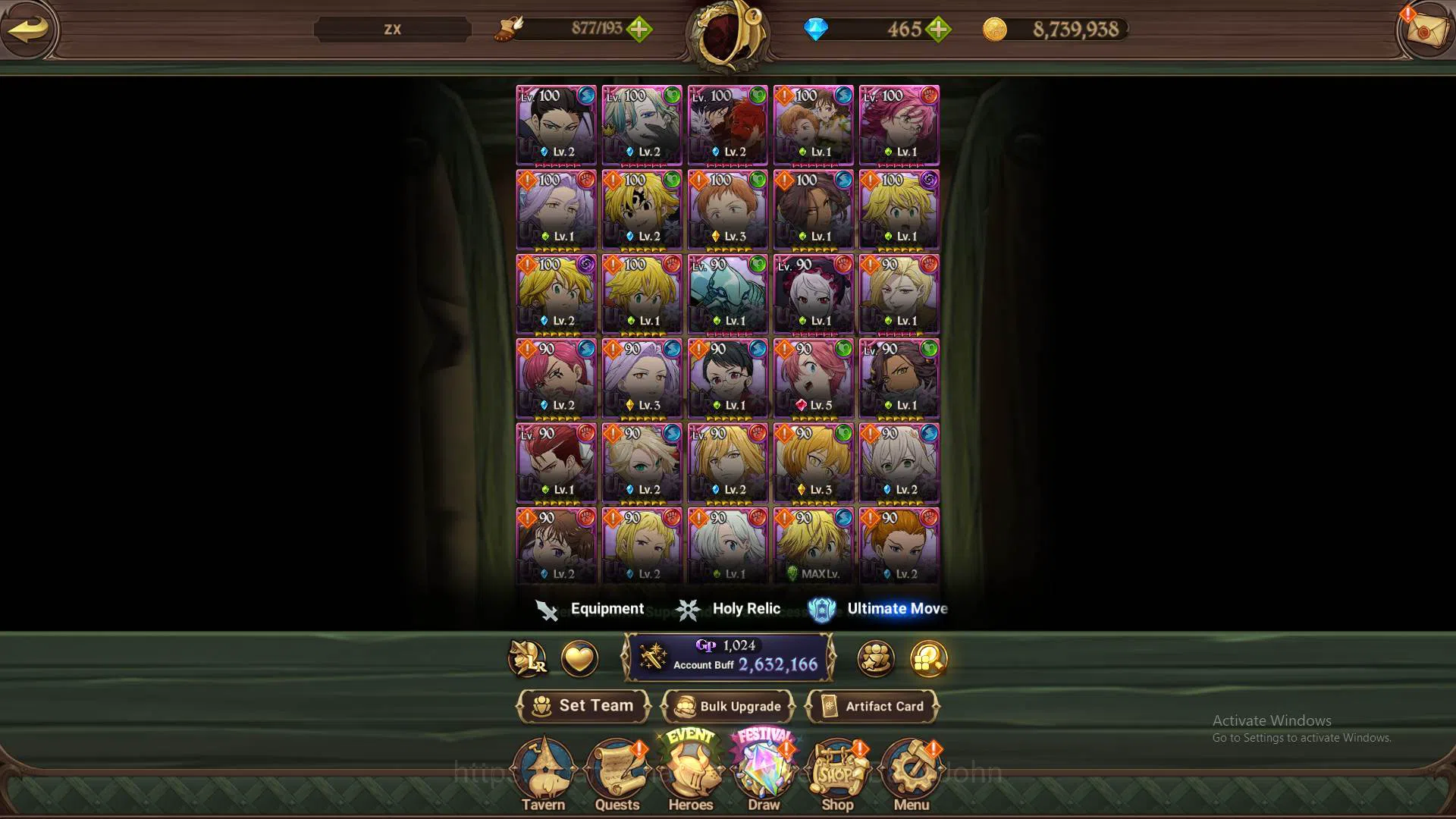 The Seven Deadly Sins: Grand Cross Accounts Others ASIA|2.6M CC|collab Cocytus,Shaltear|UR Salos3/6,Meresca3/6,KingDiane,WK 10