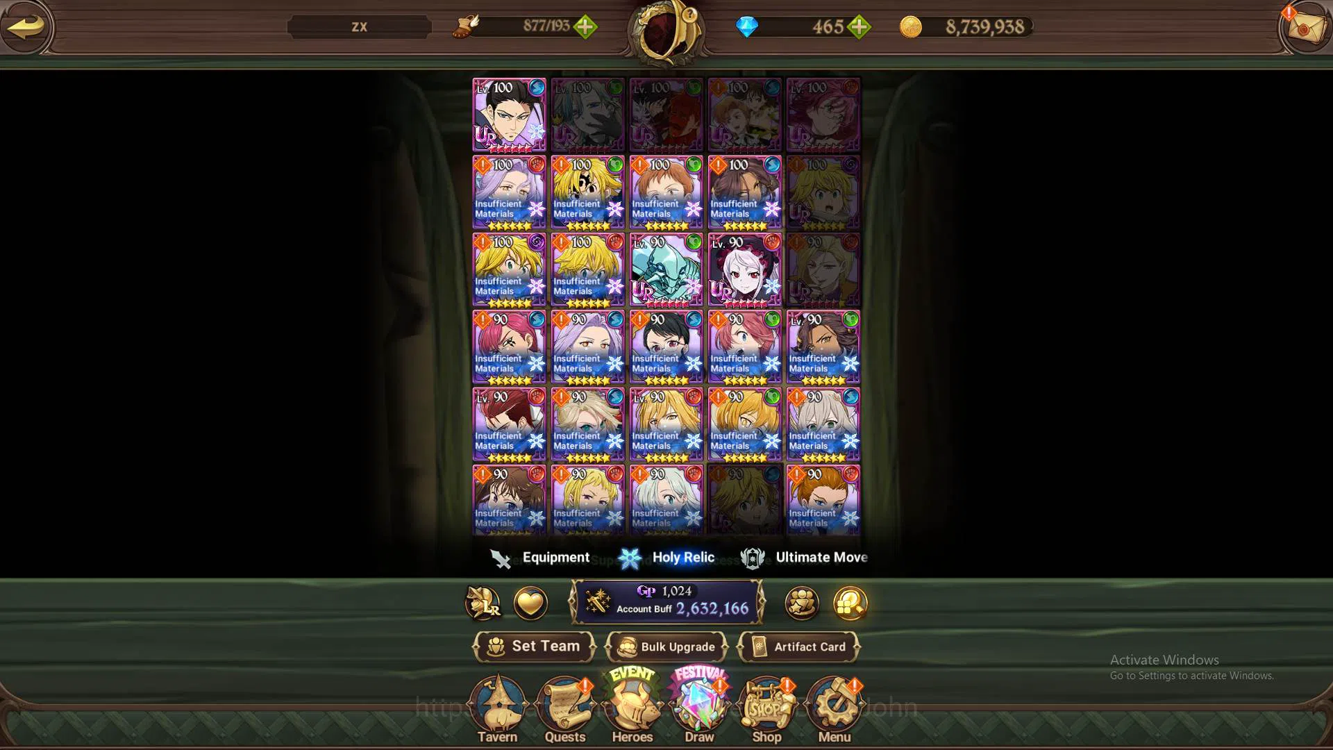 The Seven Deadly Sins: Grand Cross Accounts Others ASIA|2.6M CC|collab Cocytus,Shaltear|UR Salos3/6,Meresca3/6,KingDiane,WK 9