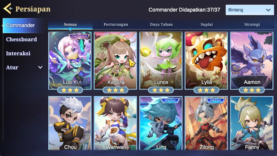 Magic Chess: Go Go Accounts High Glory 279|Bonus MLBB|37 Commander 22 Max|35 Skin|8 Special(2 GogoPass),21 Elite,6 Painted|6 14