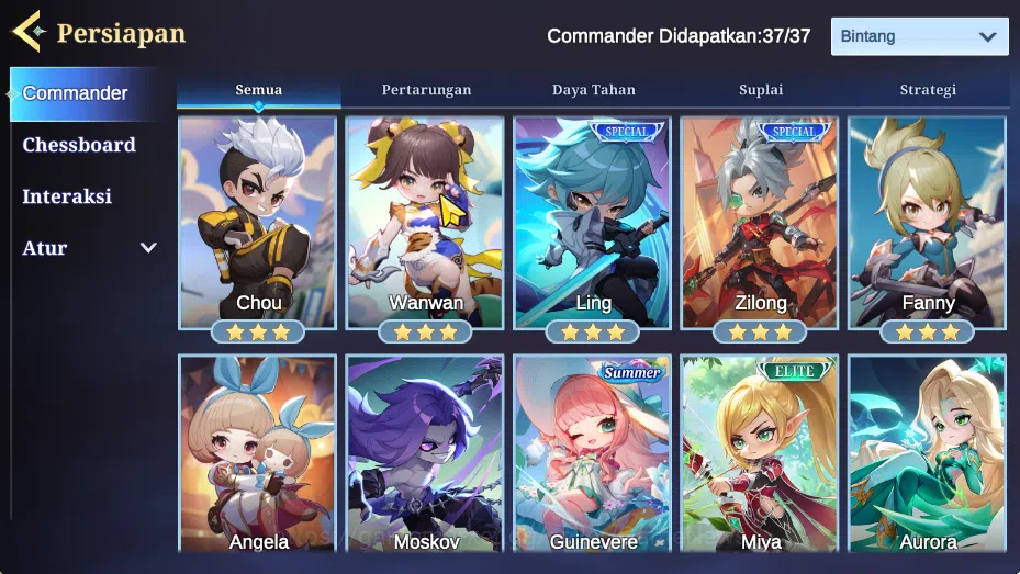 Magic Chess: Go Go Accounts High Glory 279|Bonus MLBB|37 Commander 22 Max|35 Skin|8 Special(2 GogoPass),21 Elite,6 Painted|6 15