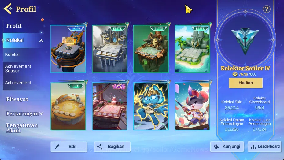 Magic Chess: Go Go Accounts High Glory 279|Bonus MLBB|37 Commander 22 Max|35 Skin|8 Special(2 GogoPass),21 Elite,6 Painted|6 3