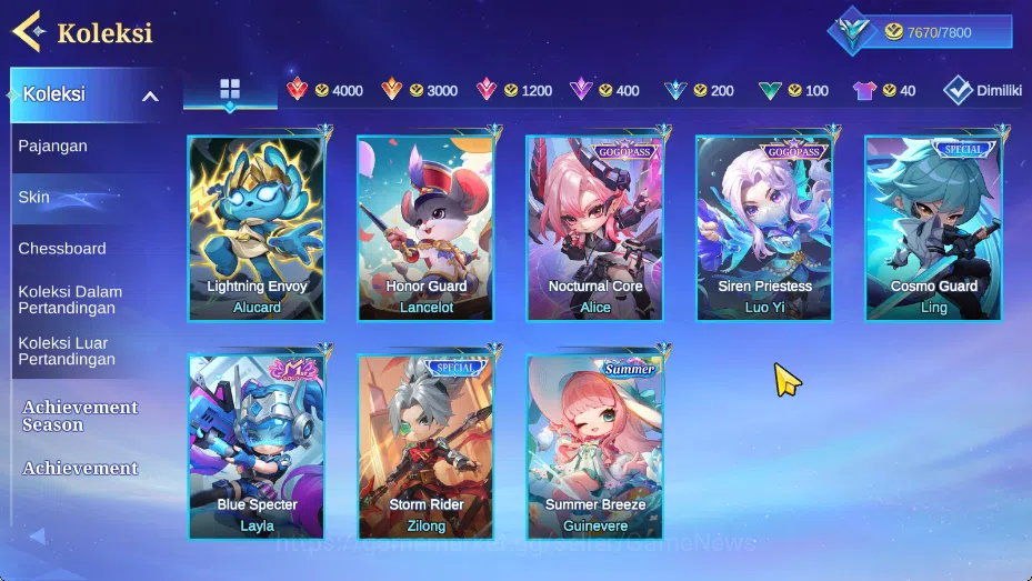 Magic Chess: Go Go Accounts High Glory 279|Bonus MLBB|37 Commander 22 Max|35 Skin|8 Special(2 GogoPass),21 Elite,6 Painted|6 7