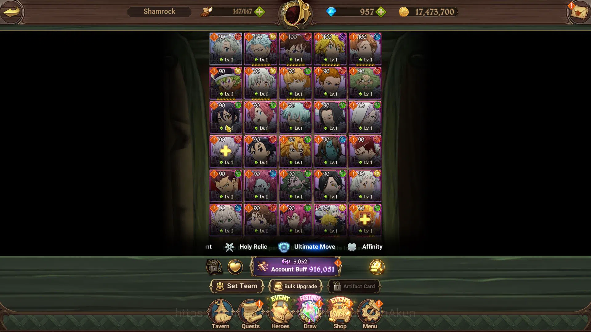 The Seven Deadly Sins: Grand Cross Accounts Asia | 916K CC | Starter | CH 4 |1 LR + 3 UR + 10  image 2