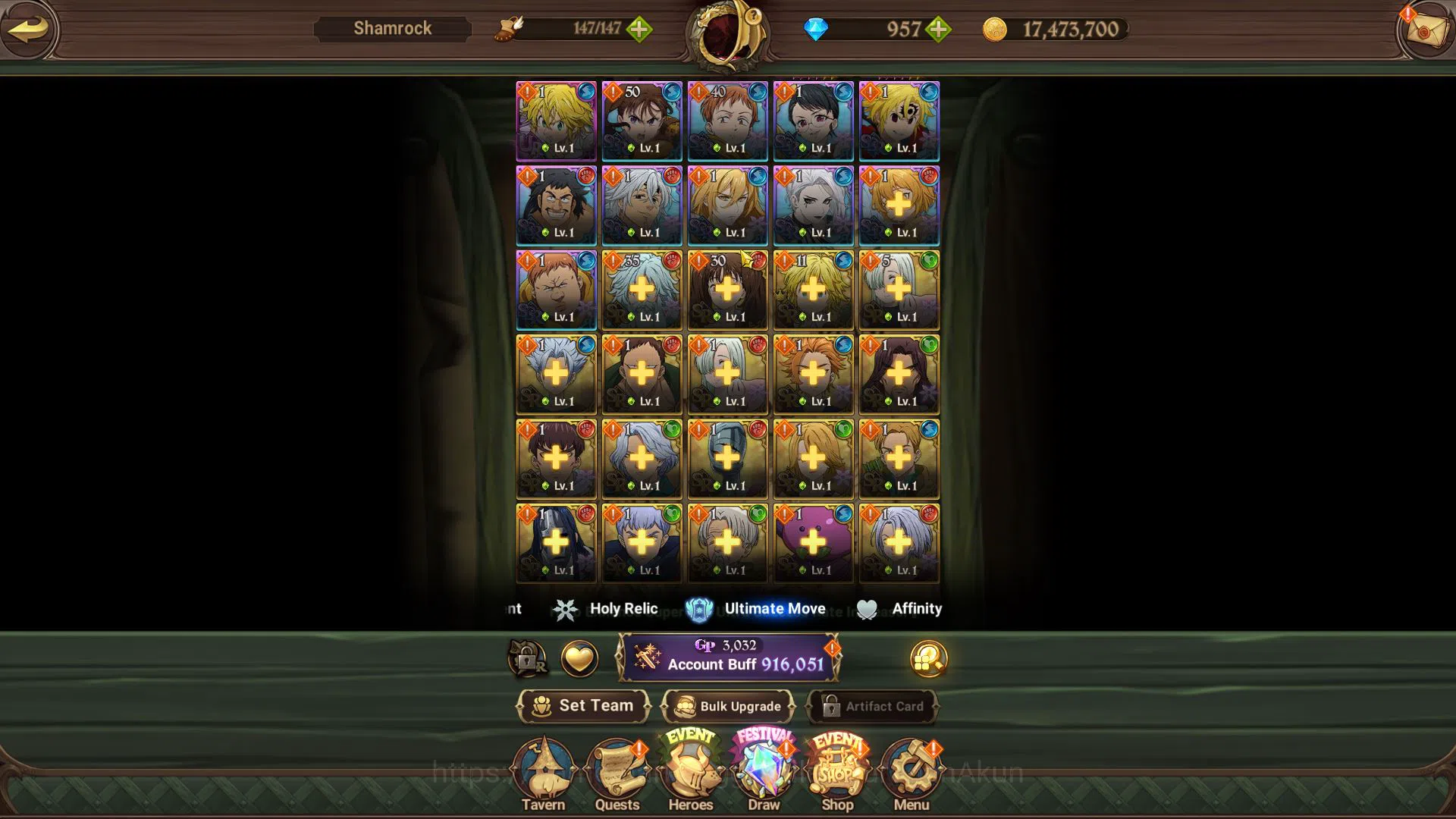 The Seven Deadly Sins: Grand Cross Accounts Asia | 916K CC | Starter | CH 4 |1 LR + 3 UR + 10  image 3