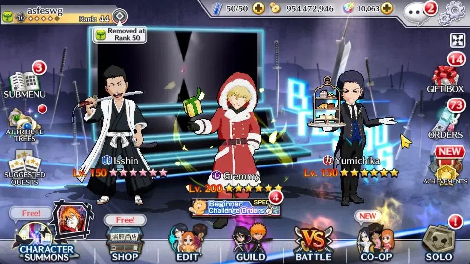Bleach: Brave Souls Accounts Starter Global |55K BP+10K Orb|Fresh Story|Aizen 11th|Gremy Xmas 24|Yumichika TMV|Isshin TYBW 1