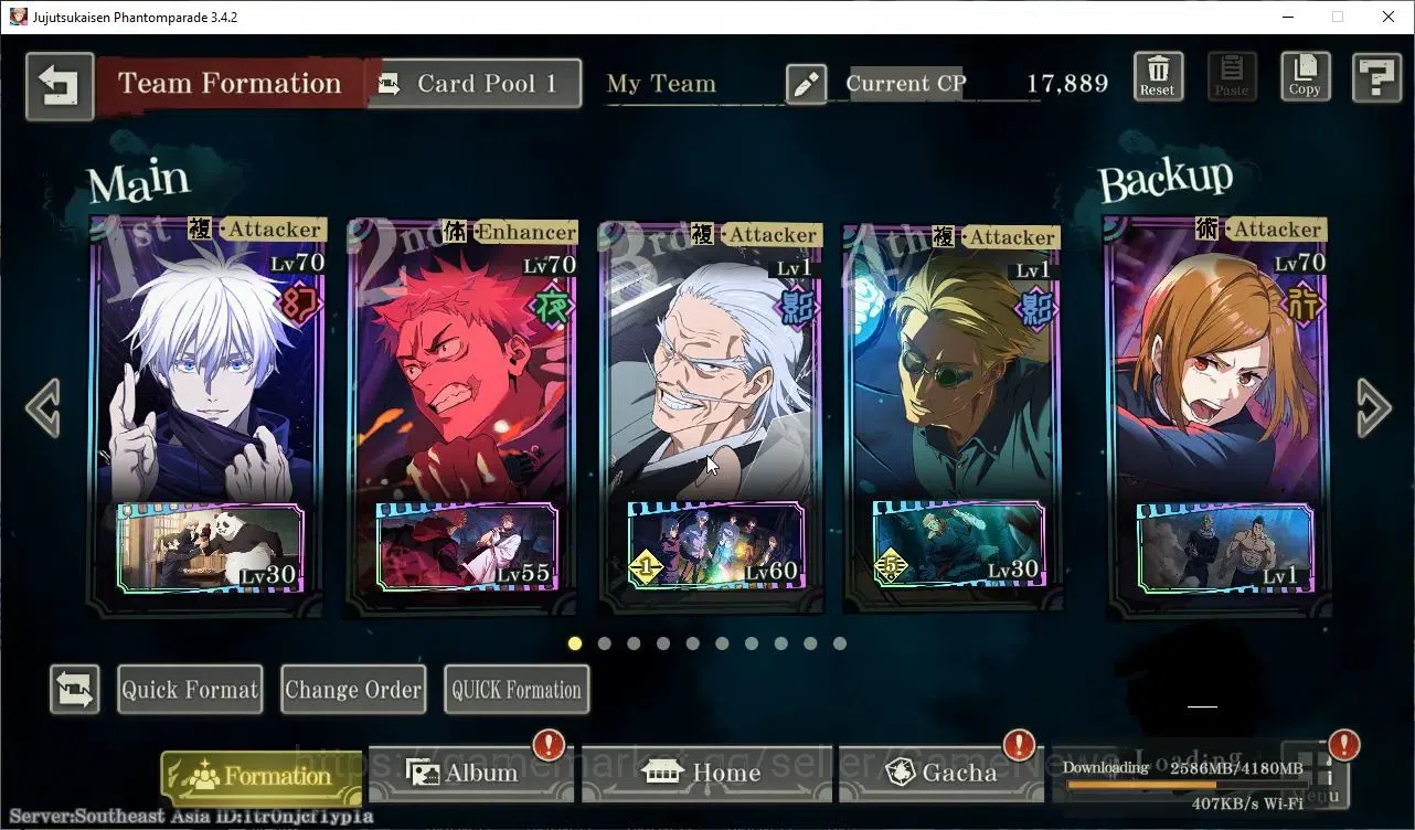 Jujutsu Kaisen: Phantom Parade Accounts SEA |PR 19|1K Cube|12 SSR 2 Limited|Within Infinit image 6