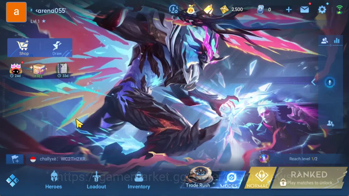 Honor of Kings Accounts Hero 7 |Starter with Legend Skin Selection Chest(D image 1