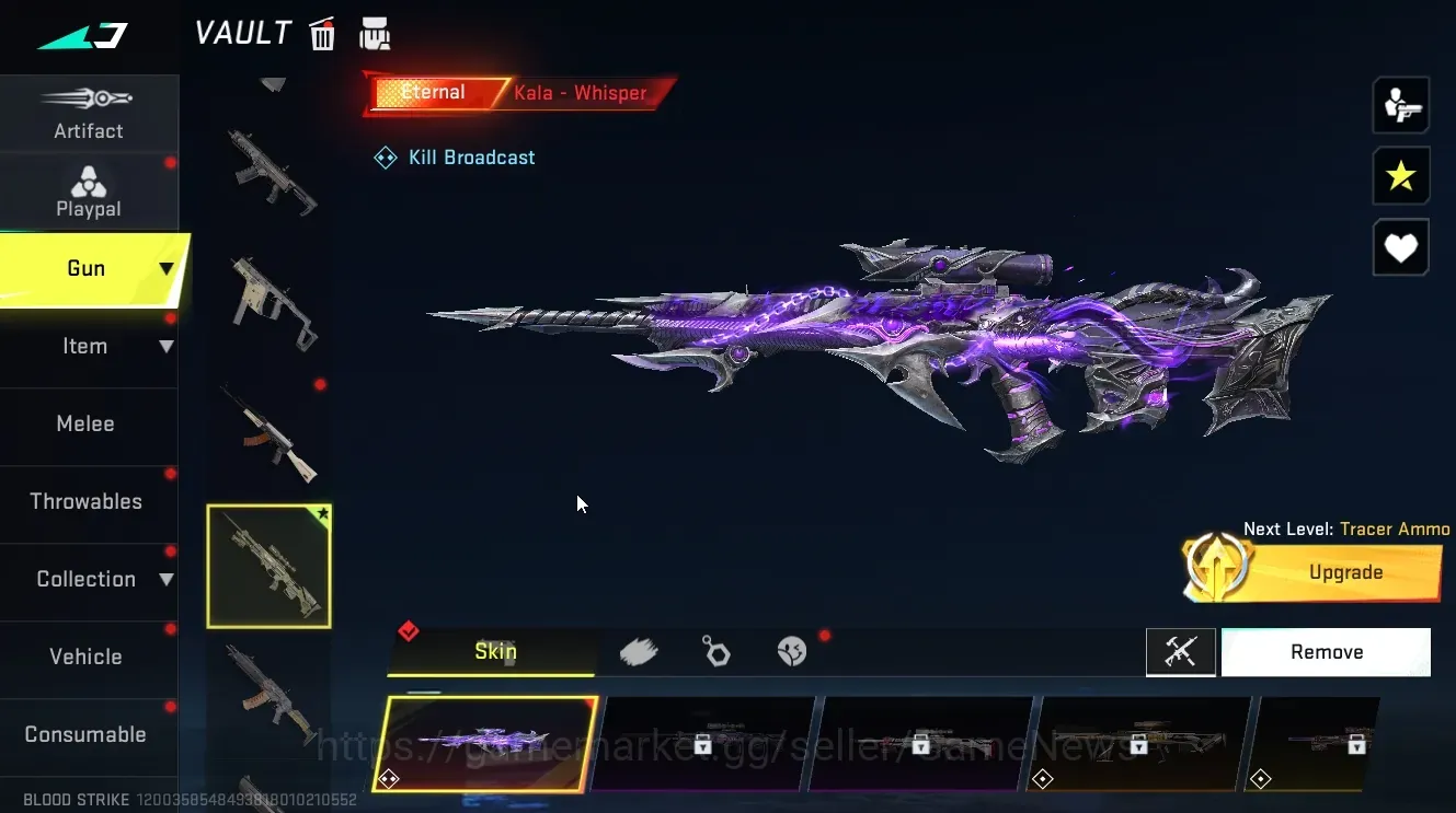 Blood Strike Accounts High-End Asia|Eternal Kala Whisper Level 2|Ultra Galil Knight|Legendary M4A1 Venom|5 Striker|Log 1
